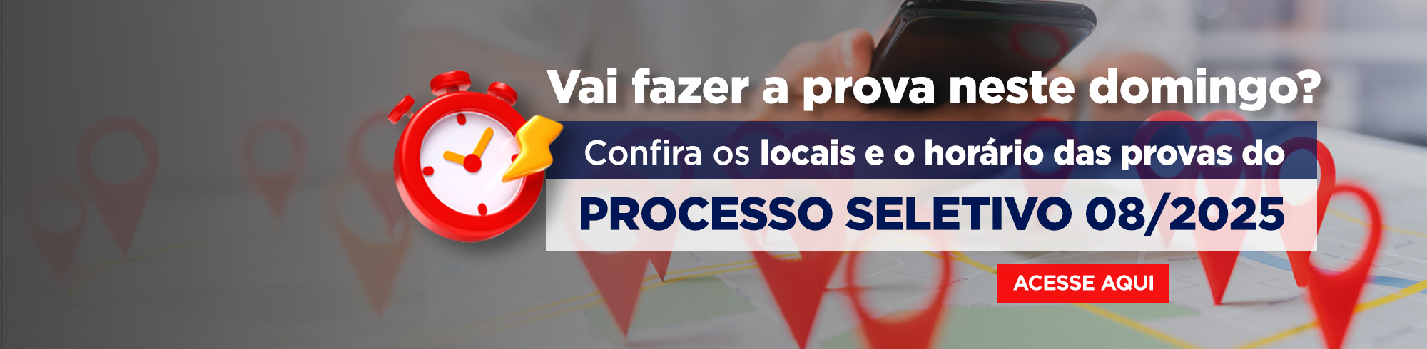 Locais e o hor�rio das provas do  Processo Seletivo 08/2025